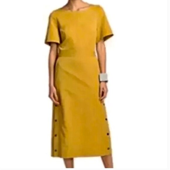 Kate Spade Saturday Midi Dress, Medium, Cotton/Linen Blend, Chartreuse - Picture 16 of 16